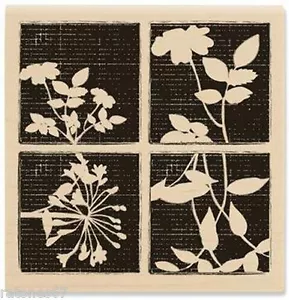 Neu Stampabilities TEXTUR FLORAL QUADRATISCH Holz Gummistempel Blumen Blätter Natur - Bild 1 von 1