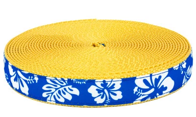 Country Brook Design® 1 英寸皇家蓝色夏威夷金色尼龙织带,50 码 — 第 1/4 张图片