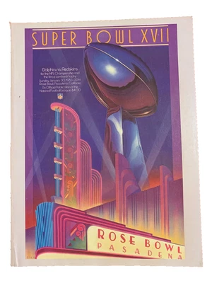 Super Bowl XVII 17 1983 Program Dolphins Redskins Pasadena CA Rose Bowl - Image 1 of 2