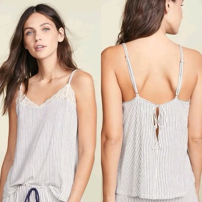 Eberjey Nordic Stripes Dreamer Ivory Cami Size M #242 - Image 1 of 4
