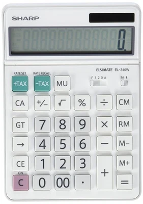 Sharp SH-EL340W Desktop Calculator White - Image 1 of 4