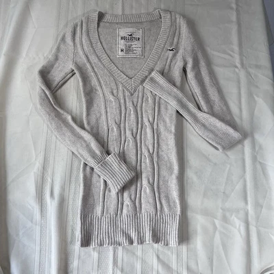 Suéter mediano Y2K Hollister Babydoll Henley crema acogedor cable Bella Swan Foto 1 de 4