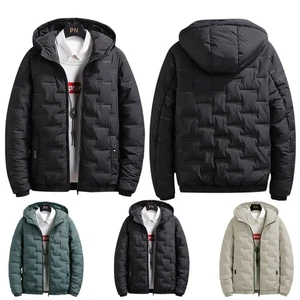 Herren Winter-Warme Gesteppte Puffer-Jacke Plain gepolstert als Blase-Mantel - Bild 1 von 9