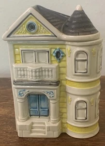 Otagiri Yellow Ceramic Victorian House Canister As Is - Picture 1 of 8
