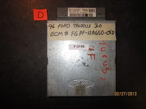 *1996 FORD TAURUS 3.0 ECM # F6PF-12A650-CXD Control Module (F-3156:W1E7) - Picture 1 of 3