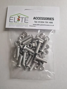 Elite Greenhouse Square Head 22mm Bolts and Nuts x20. Genuine. Aluminium.FreeP&P - Picture 1 of 15