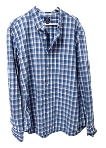 J.Crew Herren Hemd XL Slim Fit Flex Washed Blau Weiß Kariert Langarm Knopf - Bild 1 von 5