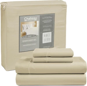 Egyptian Cotton Sheets Queen Size Sheet Set, Certified 800 Thread Count Sheets Q - Picture 1 of 8