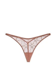 Victoria's Secret Very Sexy Stardust Embroidery High-Leg V-String Panty Gold NWT - Picture 1 of 3