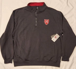 Men's Colosseum Charcoal Harvard Crimson Tortugas Quarter-Zip Jacket 2XL - Picture 1 of 5