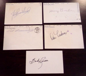 Carte indice autografate St. Louis Cardinals defunte Brecheen Rivera Landrum + - Foto 1 di 4