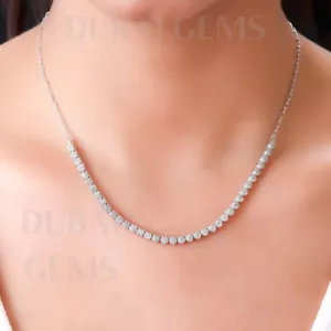 Dubai Marina Natural Diamond in Platinum Overlay Sterling Silver DG Necklace - Picture 1 of 7