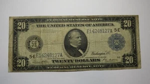 $20 1914 Richmond Federal Reserve Large Bank Note Bill Blue Seal! BEP Ink Error - Picture 1 of 2