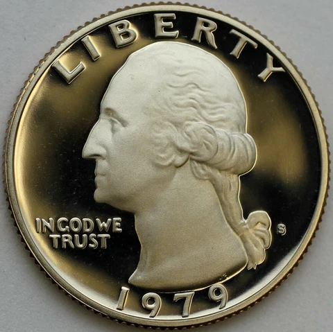 1979-S Type 2 Proof Washington Quarter - T2 "Clear S" Cover