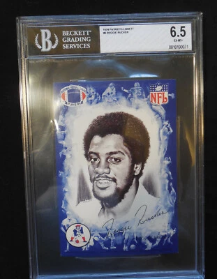 1974 Linnett NFLP card RARE New England Patriots BGS 6.5 Reggie Rucker 4x6" - Image 1 of 4