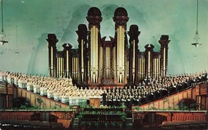 Postcard Mormon Tabernacle Choir Organ Salt Lake City Utah Ut. Chrome - Picture 1 of 2