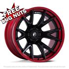 22 inch 22x12 Fuel FC402 CATALYST BLACK RED wheels rims 6x5.5 6x139.7 -44