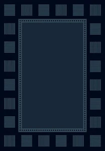 GEOMETRIC blue MODERN squares CARPET 4x6 ART area RUG : Approx 3' 11" x 5' 3" - Picture 1 of 1