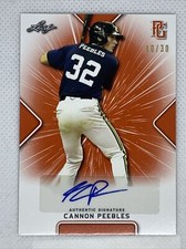 2021 LEAF PERFECT GAME ORANGE CANNON PEEBLES PAPER RC AUTO # 10/30