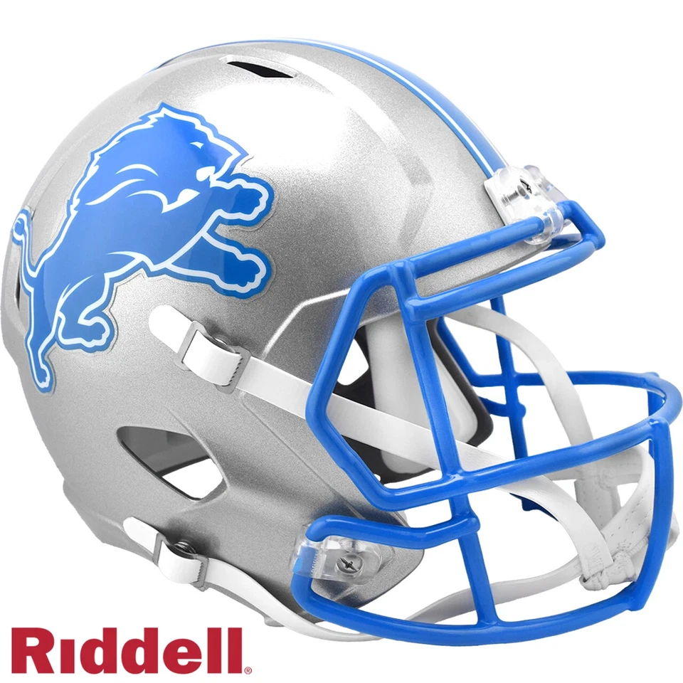 *SALE* DETROIT LIONS PRIMARY NFL FULL SIZE SPEED REPLICA RIDDELL FOOTBALL HELMET - Image 1 of 1