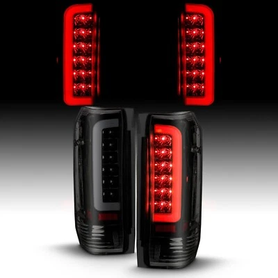 Anzo LED Tail Lights Black Housing Smoke Lens For 1987-96 Ford F-150 F-250 F-350 - Image 1 of 4