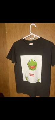 SUPREME Kermit The Frog 08 SS Kermit Box Logo Tee Black SIZE S - Image 1 of 3