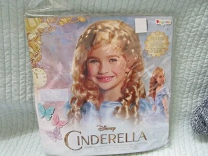 Niña Disney Cenicienta Peluca Larga Rubia Rizos Halloween Vestir Talla Única Nuevo en Paquete - Imagen 1 de 2