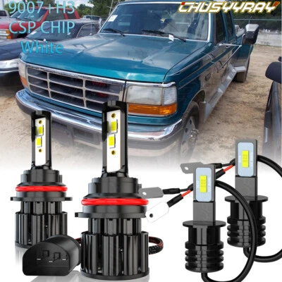 LED Headlights + Fog Lights Bulbs For Ford F350 1994 1995 1996 1997 Super Duty - Image 1 of 4