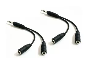 (2pcs) 3.5mm Audio  Cable Male to 2x Female Stereo Extension Headphone Splitter  - Picture 1 of 3