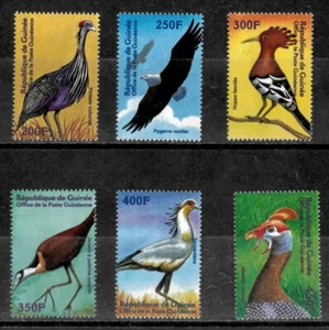 Guinea 2002 - Vögel - Set mit 6 Briefmarken - Scott #1942-7 - postfrisch - Bild 1 von 1