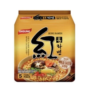 Ohsung Hong Ramen Estilo Coreano SOPA INSTANTÁNEA DE FIDEOS, Sabor Suave 5 Paquete Múltiple - Imagen 1 de 10