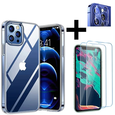 ZUB-O Schutz Hülle für iPhone 13 12 11 Pro Max Mini XS XR 2x SCHUTZGLAS Kameraschutz