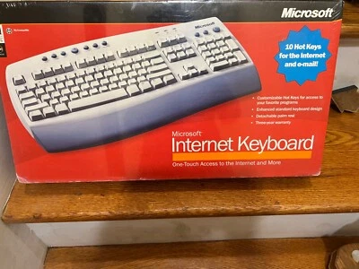 VTG Microsoft Internet Keyboard C19-00001 2001 Detachable Palm Rest NEW SEALED - Image 1 of 4
