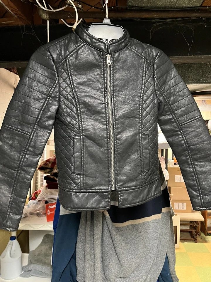 Canyon River Blues Black Faux Leather Jacket Size 7/8 - Image 1 of 4