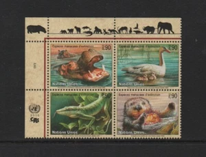 UN (GENEVA) 2000 ENDANGERED SPECIES (8th) SE-TENANT BLOCK OF 4 (G389/92) *MNH* - Picture 1 of 2