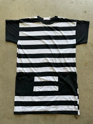 Vestido camisero vintage con botones de polialgodón blanco y negro sabor hawaiano talla única Foto 1 de 4