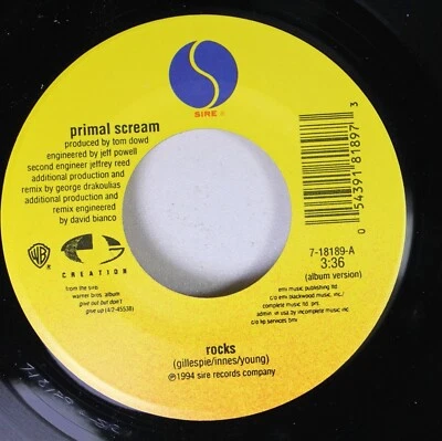 Rock 90'S 45 Primal Scream - Rocks / Everybody Needs Somebody On Sire - Image 1 of 2