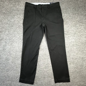 Ralph Lauren Polo Pants Mens 35x32 Black Chino Stretch Classic Fit Preppy Casual - Picture 1 of 10