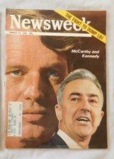 March 25 1968 NEWSWEEK Magazine McCarthy & Kennedy
