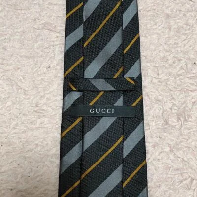 New Unused Gucci Neck Tie Navy Stripe 100%Silk Made in Italy - Image 1 of 4