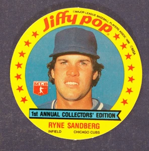 1986 MSA Jiffy Pop Discs #12 Ryne Sandberg NMMT - Picture 1 of 2