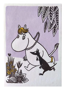 Moomin Greeting Card Letterpressed Snorkmaiden Running - Picture 1 of 1