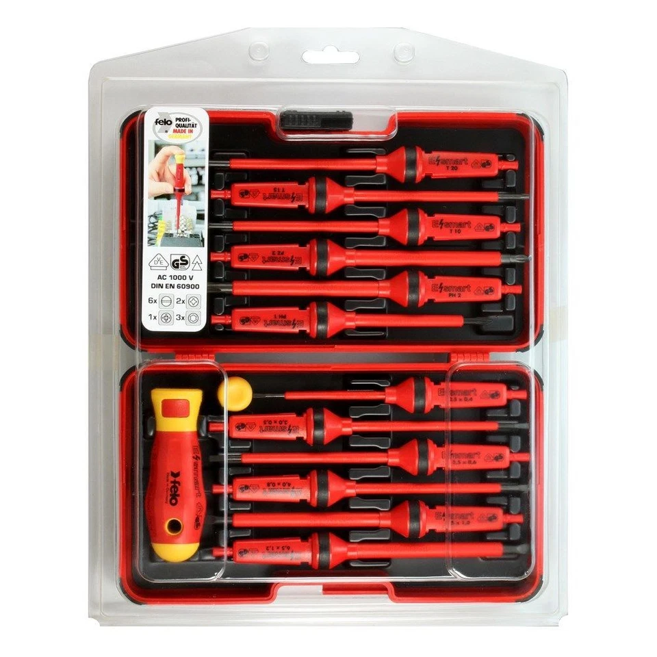 Felo ELECTRICIANS SCREWDRIVER SET 14Pcs 1000V Vde Esmart,Storage Box*German Made - Image 1 of 1