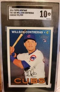 2016 Topps Heritage #THC-505 Willson Contreras Chrome 991/999 Gem ๐ Mint ๐ 10 - Picture 1 of 2