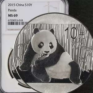 2015 China S10Y Panda silver NGC MS 69 - Picture 1 of 5
