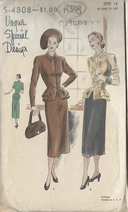 1940s Vintage Sewing Pattern DRESS B36" (R388) - Imagen 1 de 1