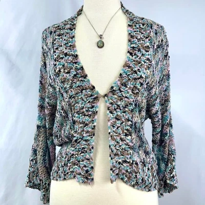 Cárdigan tejido abierto colorido JH Collectibles para mujer M Fairy Twee Whimsigoth Y2K Foto 1 de 4