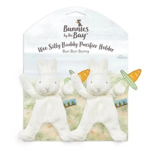 Bunnies By The Bay Wee Silly Buddy Pacifier Holder Bun Bun Bunny (White) - Picture 1 of 2
