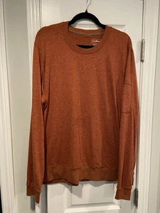 L.L. Bean Mens Size XL Rust Venturesoft Crew Neck Long Sleeve Pullover Shirt - Picture 1 of 12