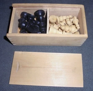 Vintage Staunton Wooden Chess Set- Made in France- Beautiful!! - Picture 1 of 5